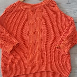 Orange Oversized Knit Sweater
